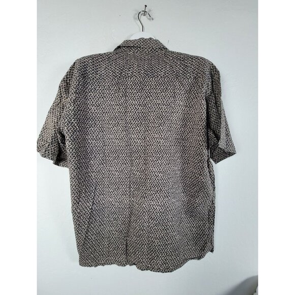 Burma Bibas Shirt Men's XL Black 60 Singles Lawn Cotton Button-Up Pocket Casual - Picture 2 of 7